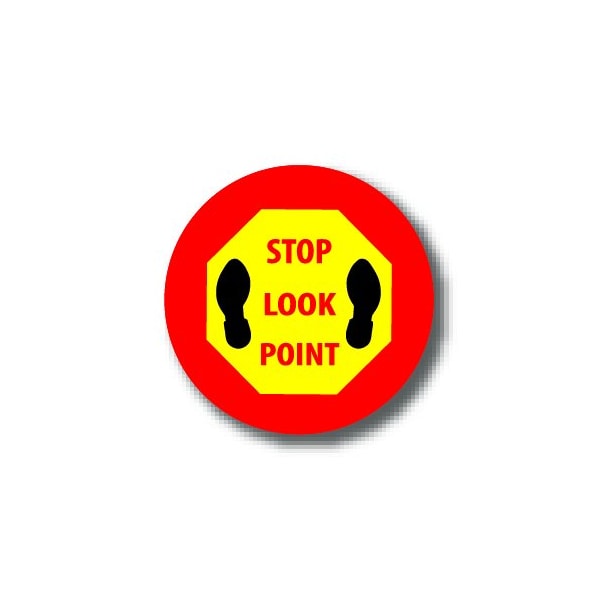 Ergomat 16in CIRCLE SIGNS - Stop Look Point DSV-SIGN 256 #1778 -UEN - main